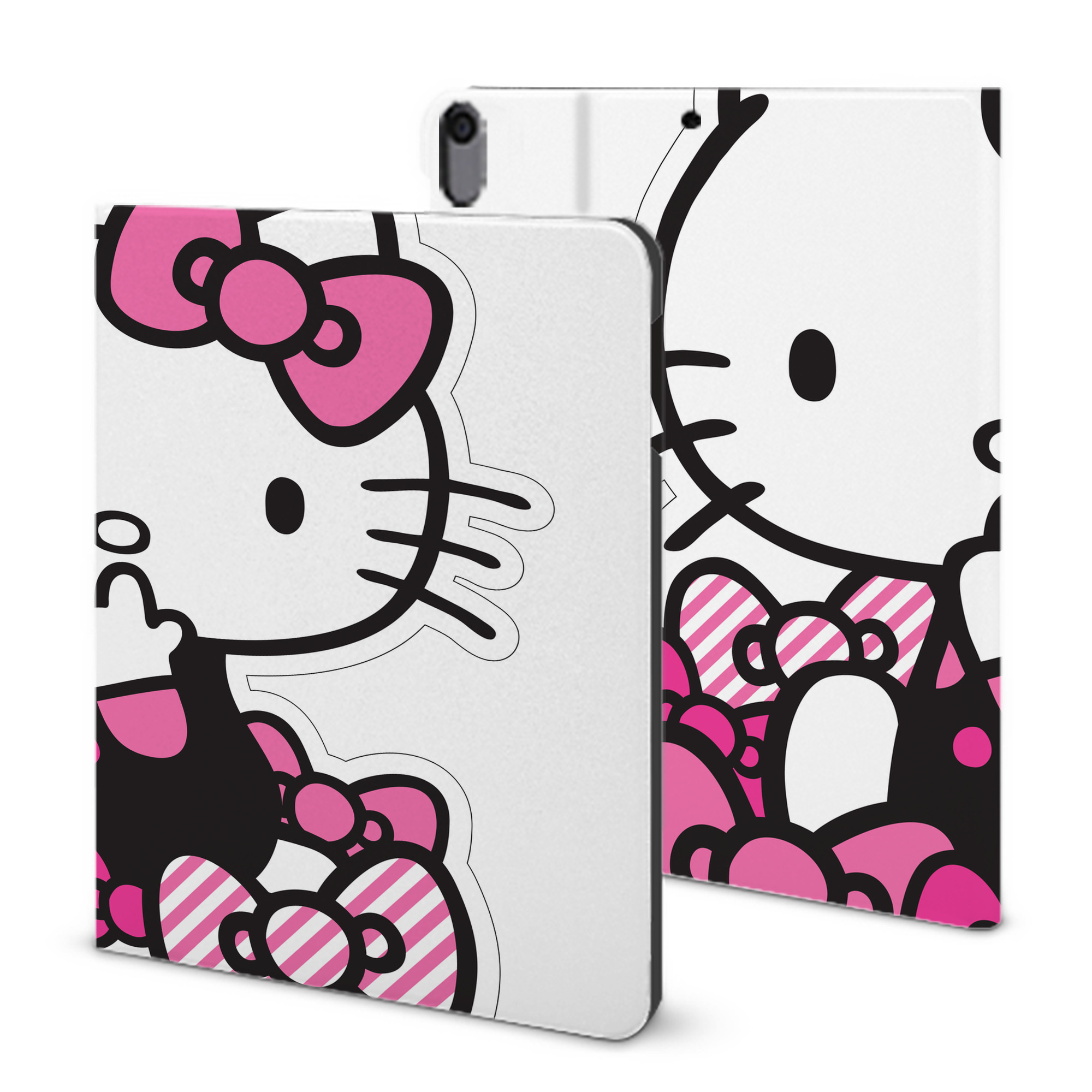 （画像用） Hello Kitty ハローキティ IPad ケース ブック型 PUレザー TPU 耐衝撃 軽量 薄型 ペン収納なし 全面保護 IPad 各モデル対応